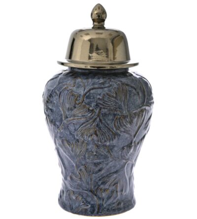 Blue patterned ceramic vase