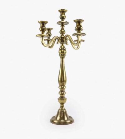 Metallic candleholder in gold color