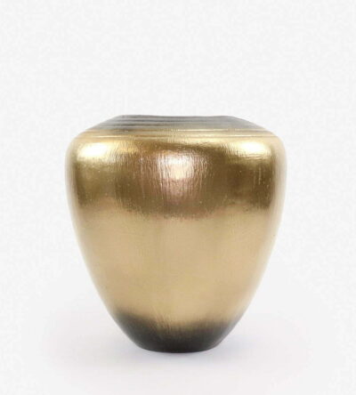 Ceramic decorative vase in gold color