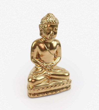 Decorative ceramic buddha in gold color