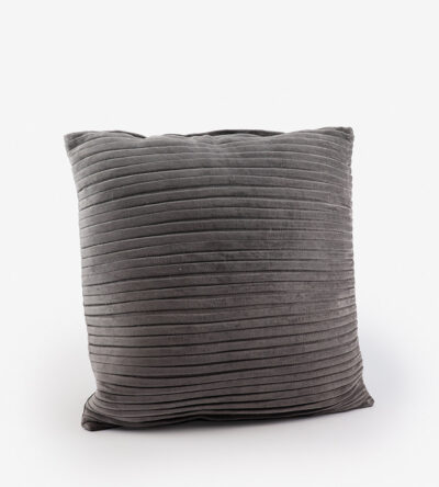 Decorative pillow with velvet lining in gray color