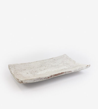 Decorative stone platter in white color