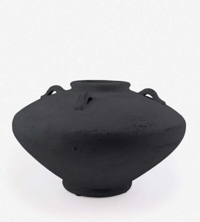 Stone vase in black color