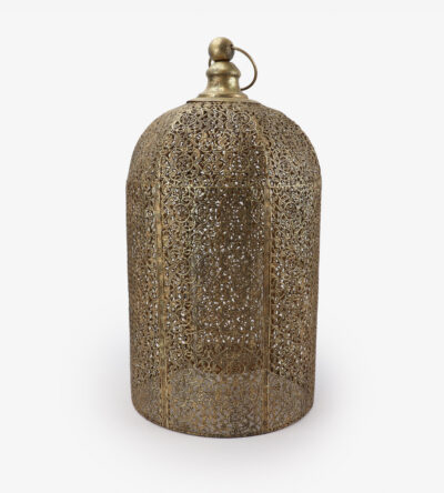 Metallic decorative lantern in gold color