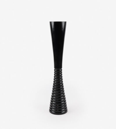 Wooden candlestick in black color